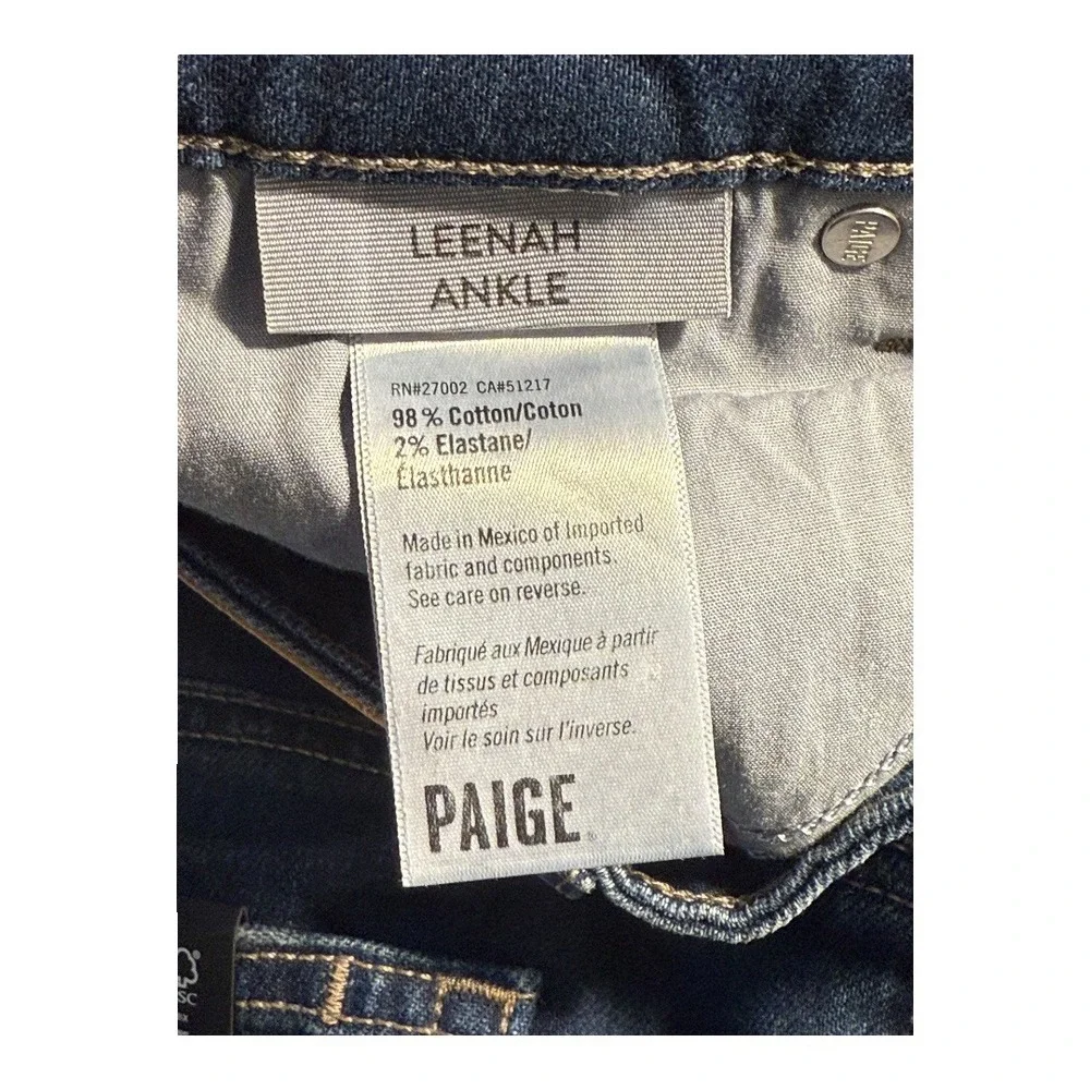 PAIGE Leenah Ankle Raw Hem Wide Leg Jeans Women's Size 10 (30) Gracie Lou NWT - Picture 6 of 7